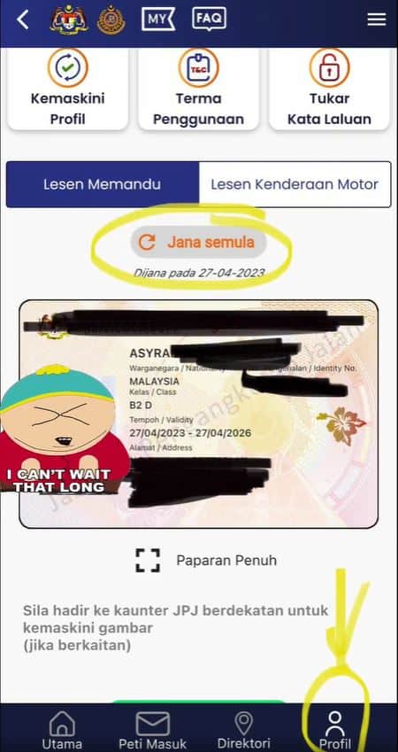 Cara Renew Lesen Memandu Online