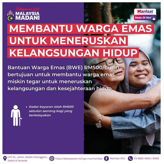 Bantuan RM500 Untuk Warga Emas : Cara Mohon & Syarat Kelayakan