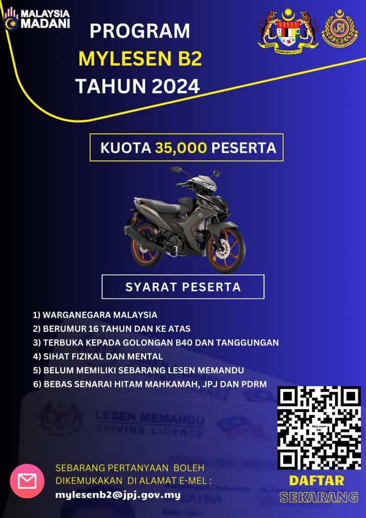 Permohonan Bantuan Lesen Memandu Percuma 2024 Kini Dibuka