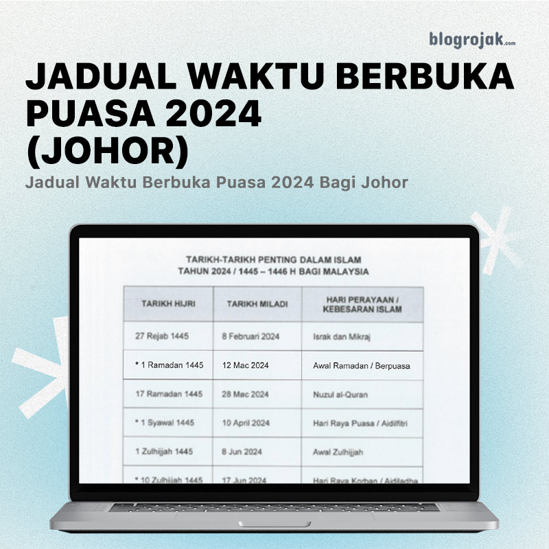 Jadual Waktu Berbuka Puasa 2024 (Johor)