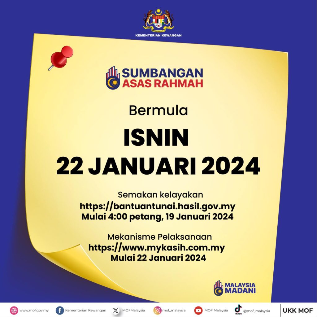 Sumbangan Asas Rahmah (SARA) Dikreditkan Bermula 22 Januari 2024